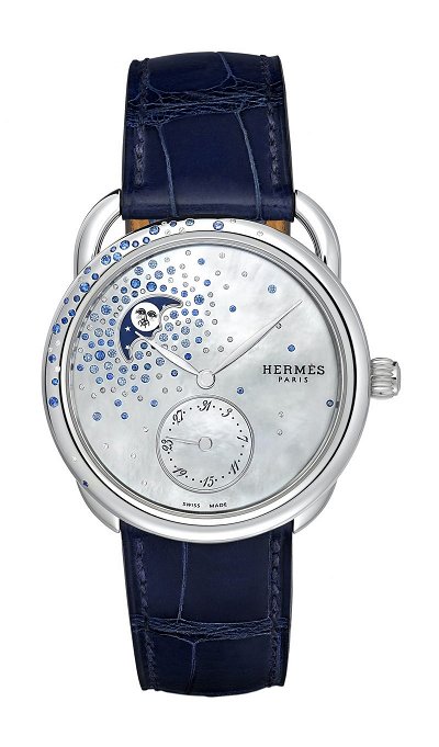 Hermès Arceau Petite Lune Jeté de Diamants et Saphirs